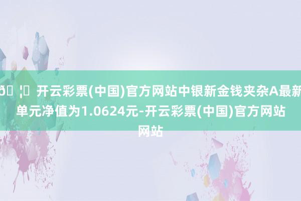 🦄开云彩票(中国)官方网站中银新金钱夹杂A最新单元净值为1.0624元-开云彩票(中国)官方网站
