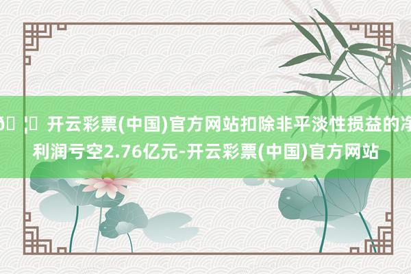 🦄开云彩票(中国)官方网站扣除非平淡性损益的净利润亏空2.76亿元-开云彩票(中国)官方网站