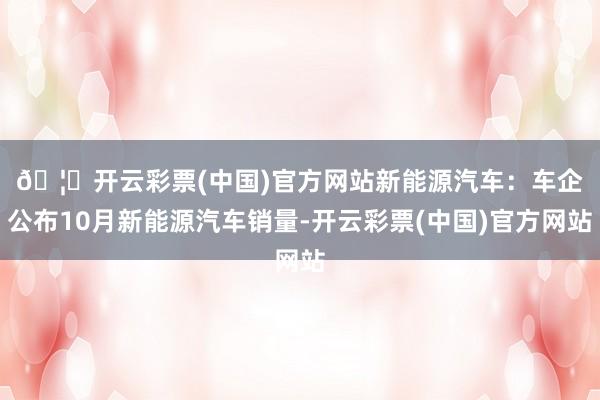 🦄开云彩票(中国)官方网站　　新能源汽车：车企公布10月新能源汽车销量-开云彩票(中国)官方网站