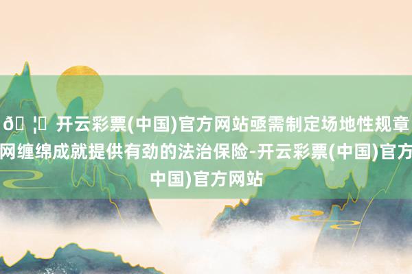 🦄开云彩票(中国)官方网站亟需制定场地性规章为电网缠绵成就提供有劲的法治保险-开云彩票(中国)官方网站