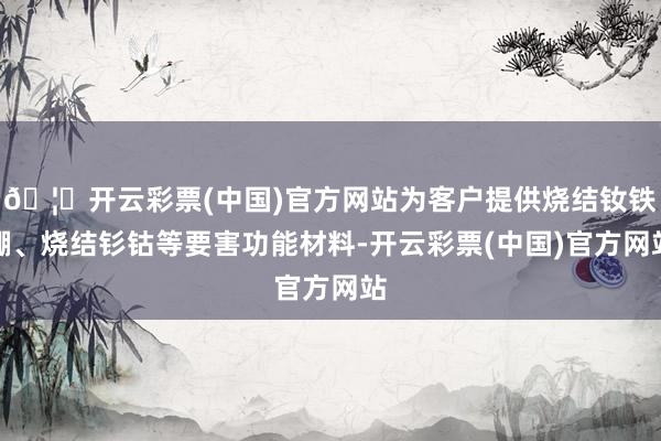 🦄开云彩票(中国)官方网站为客户提供烧结钕铁硼、烧结钐钴等要害功能材料-开云彩票(中国)官方网站