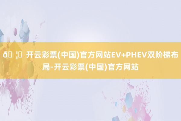 🦄开云彩票(中国)官方网站EV+PHEV双阶梯布局-开云彩票(中国)官方网站