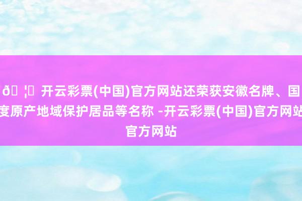 🦄开云彩票(中国)官方网站还荣获安徽名牌、国度原产地域保护居品等名称 -开云彩票(中国)官方网站