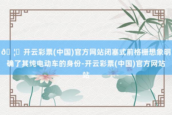 🦄开云彩票(中国)官方网站闭塞式前格栅想象明确了其纯电动车的身份-开云彩票(中国)官方网站