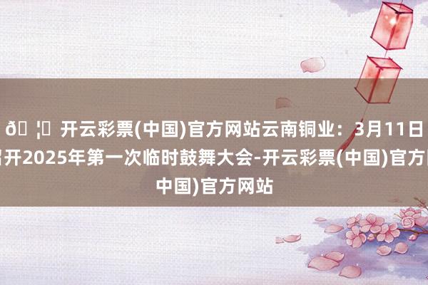 🦄开云彩票(中国)官方网站云南铜业：3月11日将召开2025年第一次临时鼓舞大会-开云彩票(中国)官方网站