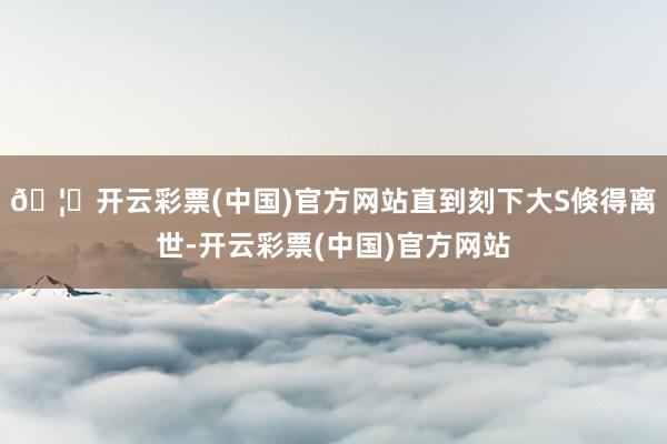 🦄开云彩票(中国)官方网站直到刻下大S倏得离世-开云彩票(中国)官方网站