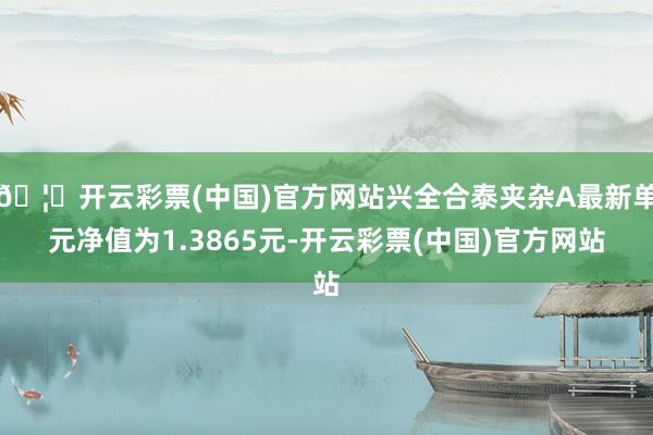 🦄开云彩票(中国)官方网站兴全合泰夹杂A最新单元净值为1.3865元-开云彩票(中国)官方网站