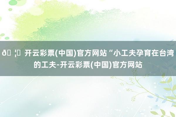 🦄开云彩票(中国)官方网站“小工夫孕育在台湾的工夫-开云彩票(中国)官方网站