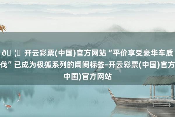 🦄开云彩票(中国)官方网站“平价享受豪华车质地步伐”已成为极狐系列的阛阓标签-开云彩票(中国)官方网站