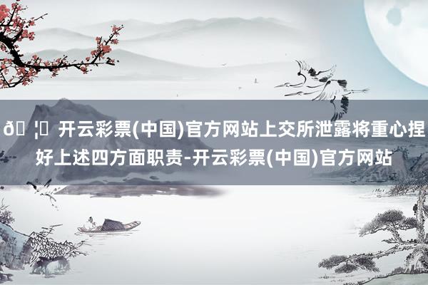 🦄开云彩票(中国)官方网站上交所泄露将重心捏好上述四方面职责-开云彩票(中国)官方网站
