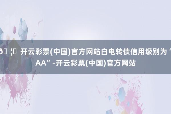 🦄开云彩票(中国)官方网站白电转债信用级别为“AA”-开云彩票(中国)官方网站