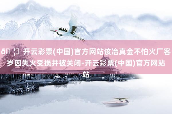 🦄开云彩票(中国)官方网站该冶真金不怕火厂客岁因失火受损并被关闭-开云彩票(中国)官方网站