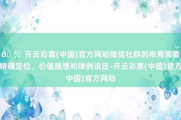 🦄开云彩票(中国)官方网站微信社群的布局需要经过精确定位、价值瞎想和律例设定-开云彩票(中国)官方网站