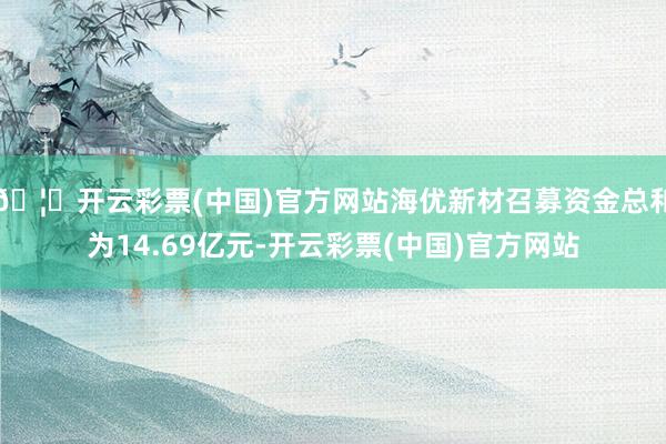 🦄开云彩票(中国)官方网站海优新材召募资金总和为14.69亿元-开云彩票(中国)官方网站