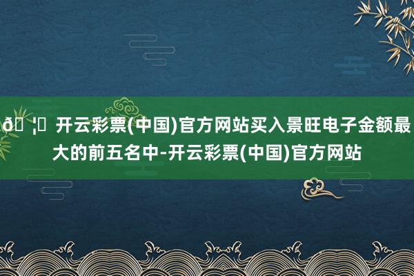 🦄开云彩票(中国)官方网站买入景旺电子金额最大的前五名中-开云彩票(中国)官方网站