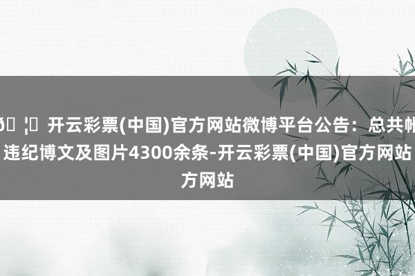 🦄开云彩票(中国)官方网站微博平台公告:总共帐违纪博文及图片4300余条-开云彩票(中国)官方网站