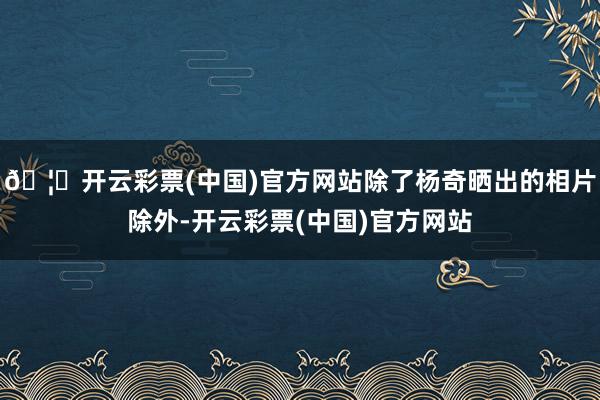 🦄开云彩票(中国)官方网站除了杨奇晒出的相片除外-开云彩票(中国)官方网站