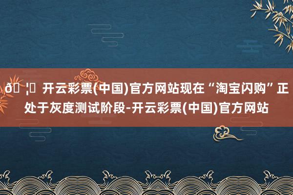 🦄开云彩票(中国)官方网站现在“淘宝闪购”正处于灰度测试阶段-开云彩票(中国)官方网站