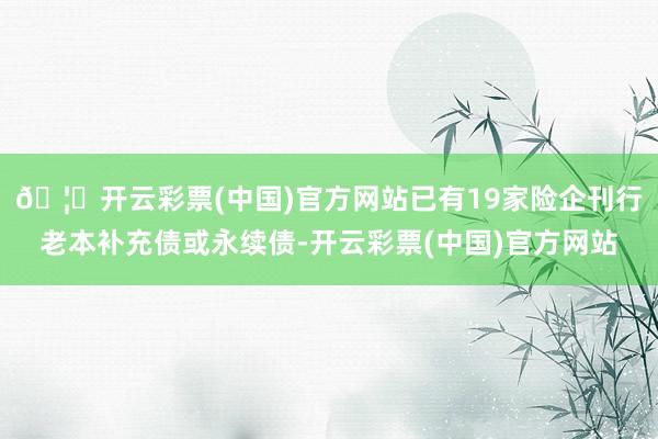 🦄开云彩票(中国)官方网站已有19家险企刊行老本补充债或永续债-开云彩票(中国)官方网站