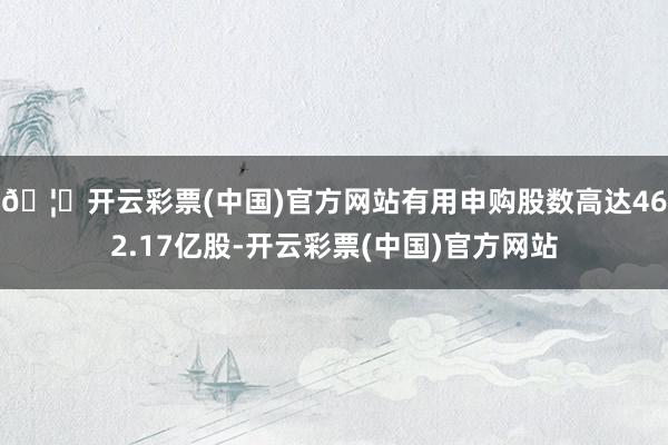 🦄开云彩票(中国)官方网站有用申购股数高达462.17亿股-开云彩票(中国)官方网站