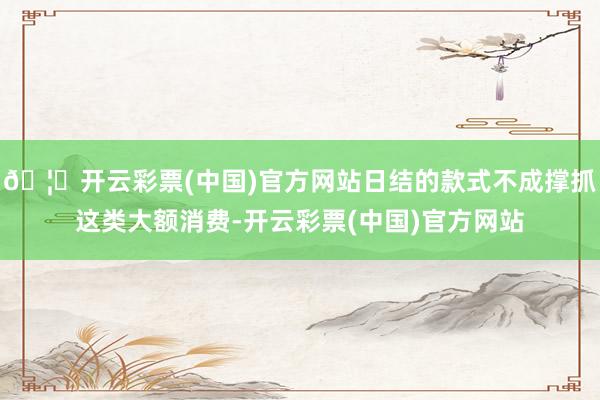 🦄开云彩票(中国)官方网站日结的款式不成撑抓这类大额消费-开云彩票(中国)官方网站