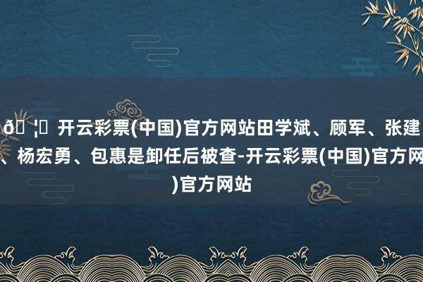 🦄开云彩票(中国)官方网站田学斌、顾军、张建龙、杨宏勇、包惠是卸任后被查-开云彩票(中国)官方网站